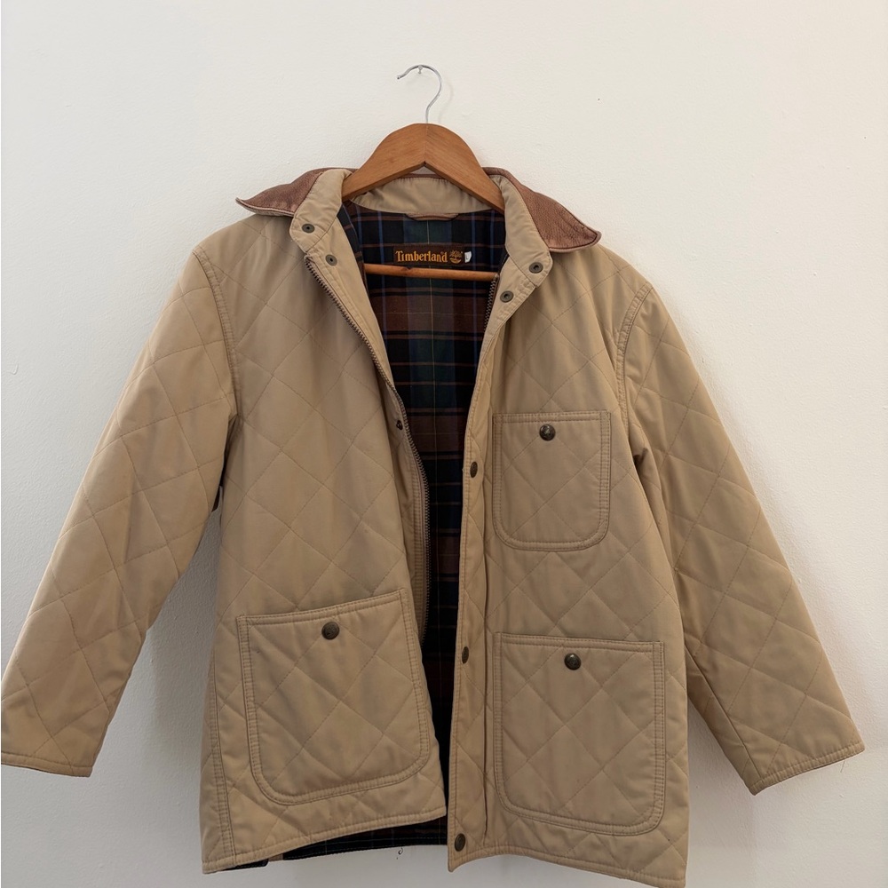 Timberland Men's Beige Quilted Shirt Jacket
